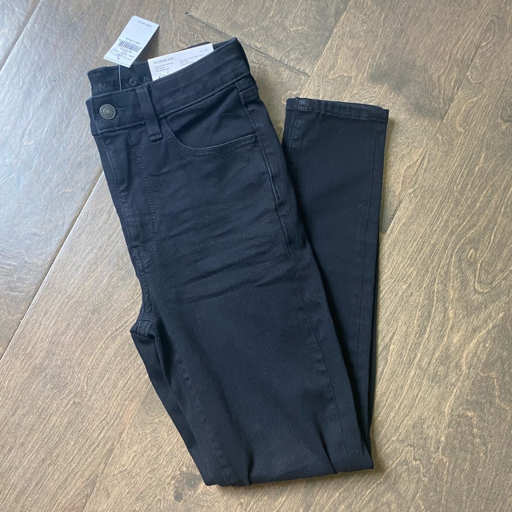 American Eagle, black high rise jeggings, women’s size 4, new with tag
